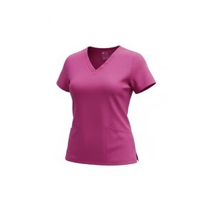 FIGS Women’s Scrub Top Large Pink Fuscia Technical Collection